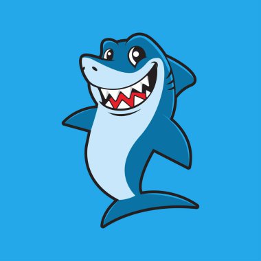 Köpekbalığı vektörü çizimi, maskot için uygun vb.