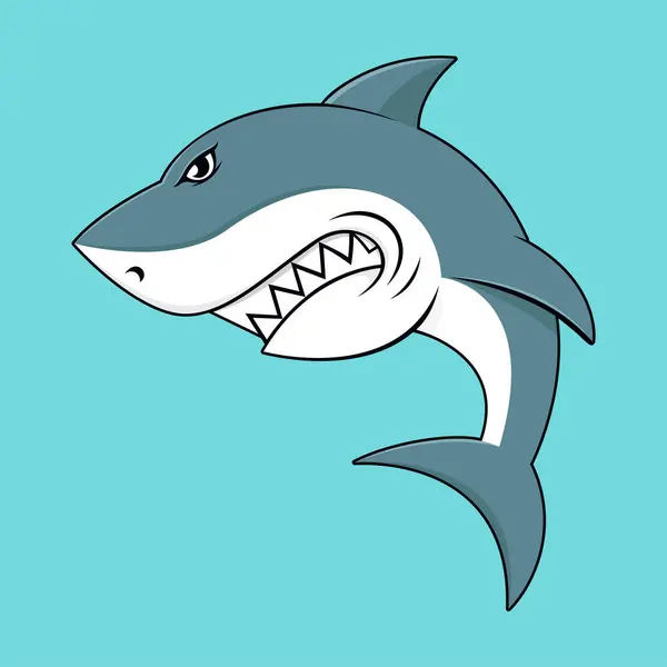 Köpekbalığı karakter illüstrasyon vektör tasarımı