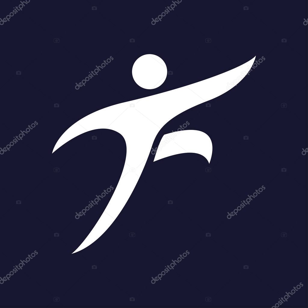 Football Player In Action Logo, suitable for football team logo