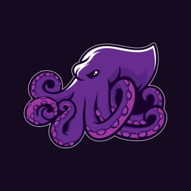 Ahtapot vektör grafik çizimi, esport logoları, maskotlar vs. için mükemmel
