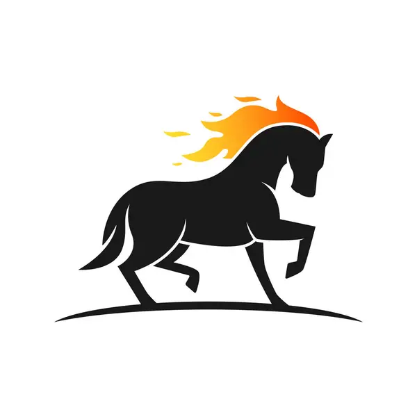 Ateş atı illüstrasyon logosu tasarımı