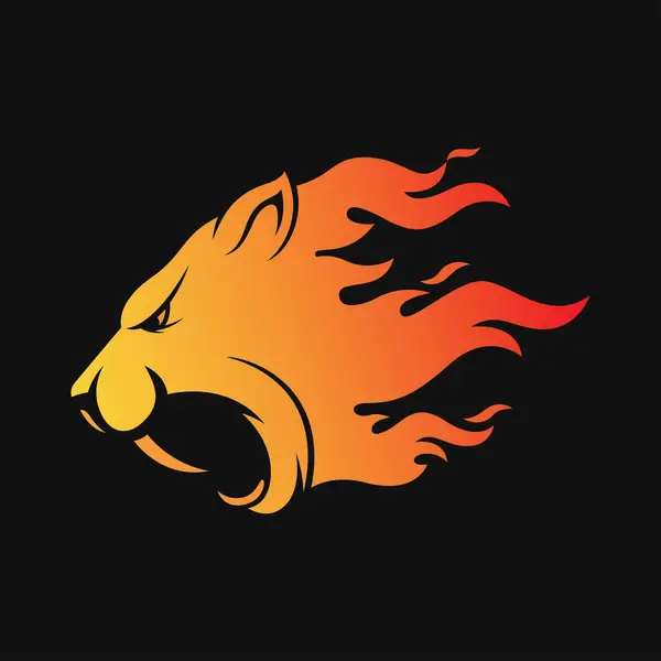 Kaplan logo illüstrasyon vektör tasarımını ateşle