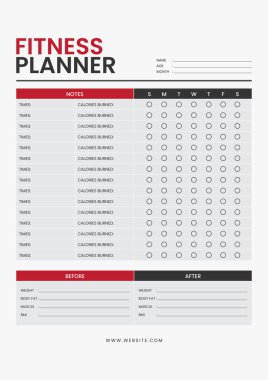 Modern Egzersiz Haftalık Zamanlama Planlayıcısı