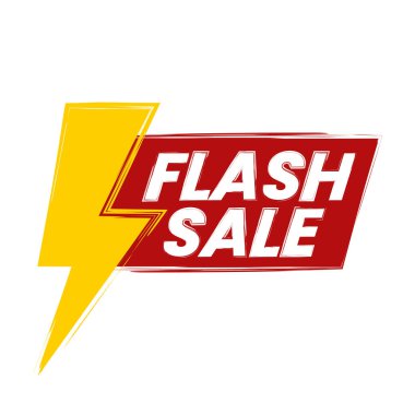 Dinamik ve göz alıcı flaş satışı afişi, koyu kırmızı arka plan ve çarpıcı sarı yıldırımlar içeriyor. Online mağazalar, promosyonlar, özel anlaşmalar, e-ticaret kampanyaları ve indirim etkinlikleri için mükemmel. Dijital pazarlama materyalinde kullanmak için ideal