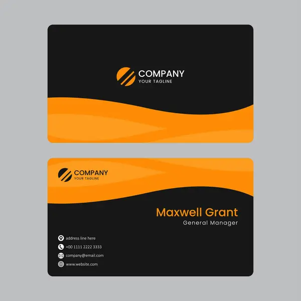 soyut siyah ve turuncu kartvizit şablonu