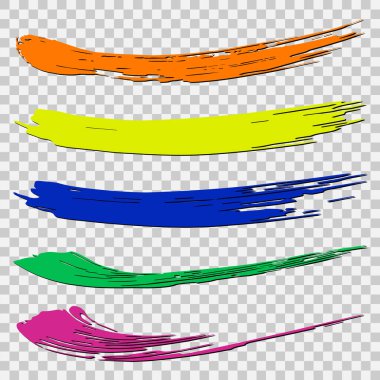 Değişik renklerde, şeffaf bir arkaplanda yatay olarak sıralanmış. Her vuruşun pürüzlü kenarları, eşsiz bir kıvrımı ve kalınlığı var. Hareket ve akıcılık hissi yaratıyor..