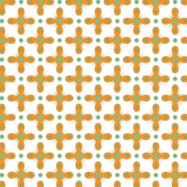 A symmetrical arrangement of flower-like shapes. Making suitable for textiles, wallpapers, or decorative items. clipart