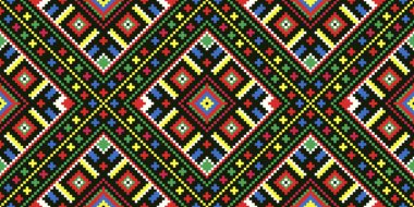 Canlı Geometrik Piksel Resim Halısı