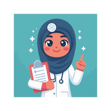 Müslüman bir kadın doktor tıbbi uzmanlığını İslam 'ın değerleri ve kültürel uygulamalarıyla birleştiren bir sağlık uzmanıdır. Geleneksel giysiler giyebilir, başörtüsü gibi, aynı zamanda hastalara şefkatli, yüksek kaliteli bakım sağlayabilir.. 