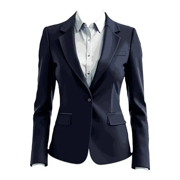 Bir kadının uzun kollu takım elbisesinin detaylı bir tasviri. Kıyafet tasarımları sergilemek için mükemmel. Moda sunumları ve markalaşma için ideal.