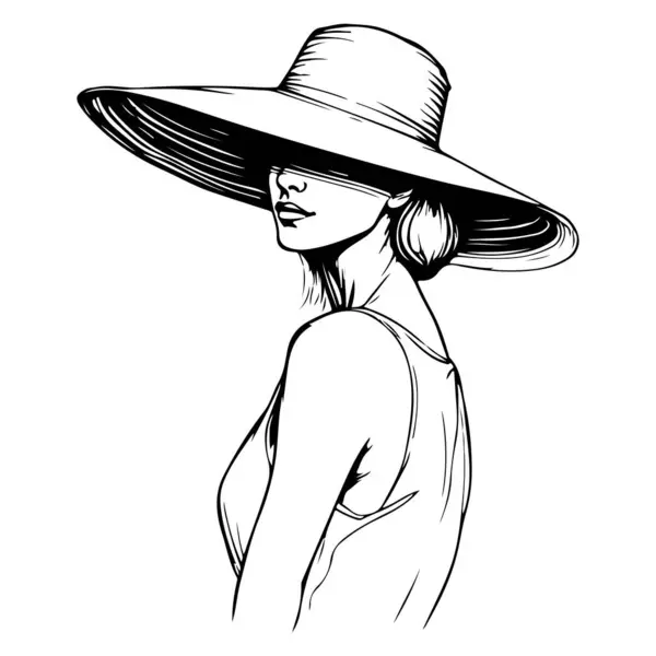  Minimalist ama sofistike bir resimde zarif bir şapka takan, temiz ve dalgalı çizgilerle çizilmiş bir kadın görülüyor. Bu sanat eseri modern, zamansız bir estetik ile zarafet ve kadınlığı yakalıyor, onu moda tasarımları ve duvar sanatı için mükemmel kılıyor., 