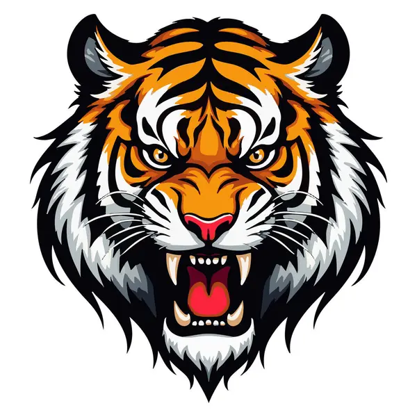  Şiddetli ifadesini ve çarpıcı özelliklerini sergiliyor. Tasarım, keskin çizgiler, karmaşık detaylar ve güçlü bir görsel etkiyi vurguluyor, bu da onu logolar, dövmeler, giyim ve markalaşma için ideal hale getiriyor. Bu vektör sanatının gücü ve ihtişamını yakalar.