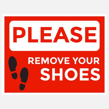 Mesaj, ziyaretçilere kibarca içeri girmeden önce ayakkabılarını çıkarmalarını hatırlatmak için tasarlandı. Evler, ofisler, tapınaklar ve diğer alanlar için ideal olan bu vektör sanatı, basit simgeler ve maksimum görünürlük için okunabilir metinleri ve karşılayıcı bir tonu birleştirir..
