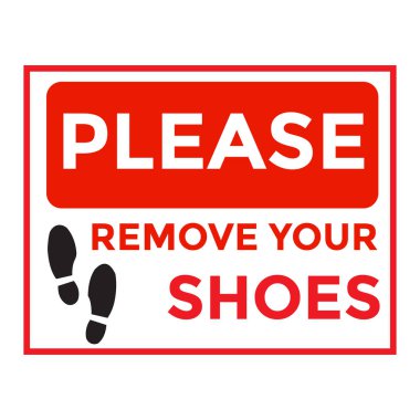 tabela vektör illüstrasyonu, ziyaretçilere bir yere girmeden önce ayakkabılarını çıkarmalarını hatırlatmak için kullanılan basit ve temiz bir grafik tasarımıdır. Genellikle kolay ölçeklendirme ve yüksek kaliteli yazdırma için vektör biçiminde oluşturulan tasarım genellikle 