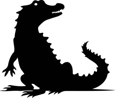 Bu Siyah Timsah Siluet Vektörü, dinamik kıvrımları ve keskin detayları olan, vahşi yaşam temalı tasarımlar, eğitim malzemeleri, logolar ve egzotik markalaşma varlıkları için mükemmel cesur, açık ağızlı bir sürüngen profiline sahip.. 