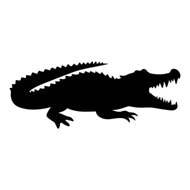 Bu Siyah Timsah Siluet Vektörü, dinamik kıvrımları ve keskin detayları olan, vahşi yaşam temalı tasarımlar, eğitim malzemeleri, logolar ve egzotik markalaşma varlıkları için mükemmel cesur, açık ağızlı bir sürüngen profiline sahip.. 