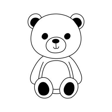 Sevimli Tekli Çizgi Silüeti Ayı Vektörü Sevimli Teddy Oyuncak Tasarımı Çocukluk Sanatı png Sevgililer Günü ve Bebek Hediyeleri ve Kart Oyunları ve Maskot Grafik logosu için Basit Neşeli Çizgi Çizimler