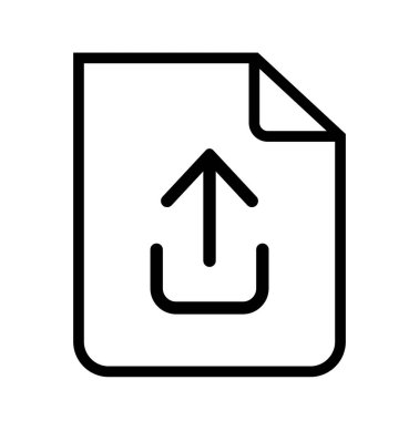 Yükleme veya paylaşmayı temsil eden parlak ve modern bir tek simge, bir bulut veya dosya ana hatları içinde yukarı bakan minimalist bir ok içerir. Uygulamalar, web ve sosyal medya sadeliği için ideal