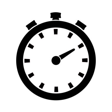 Retro Analog Çevirisi Şeffaf Arkaplan ve Basit Siyah ve Beyaz Tasarım Zaman Yönetimi ve Deadline Concepts içeren klasik Düzenli Alarm Klipsi Sanat silueti. Atletizm için basit masa saati