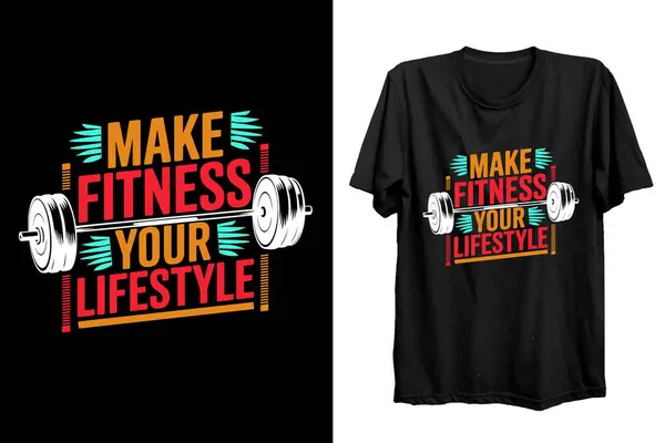 Formunu yaşam tarzın yap. Spor t-shirt vektörü