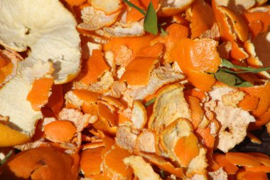 Portakal kabuklarının yakın çekim görüntüsü