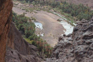 Fas 'ta Ouarzazate yakınlarında Fint Oasis