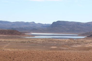 Ouarzazate Lake in Morocco, Barrage El Mansour Eddahbi clipart