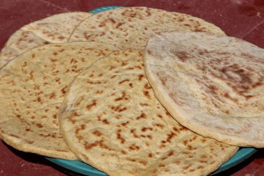 Moroccan Amazigh Bread, Traditional Berber Bread Close Up clipart