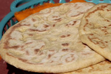 Moroccan Amazigh Bread, Traditional Berber Bread Close Up clipart