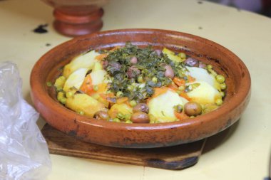 Taze Fas Tajini. Kapatın.
