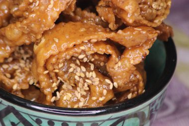 Chebakia Yakın Çekim, Geleneksel Fas Pastası