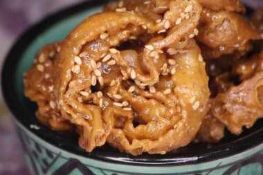 Chebakia Yakın Çekim, Geleneksel Fas Pastası