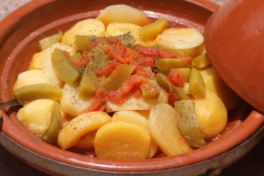 Taze bir Fas Tavernasının yakın çekimi.