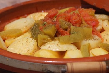 Taze bir Fas Tavernasının yakın çekimi.