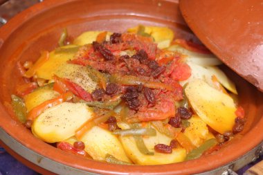 Tajine Yakın çekim, Fas Geleneksel Yemekleri