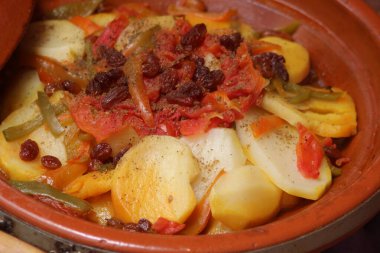 Tajine Yakın çekim, Fas Geleneksel Yemekleri