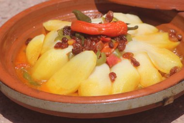 Tajine Yakın çekim, Fas Geleneksel Yemekleri