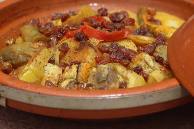 Taze bir Fas Tavernasının yakın çekimi.