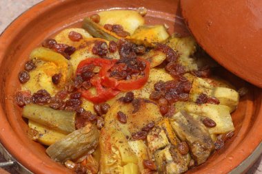 Taze bir Fas Tavernasının yakın çekimi.