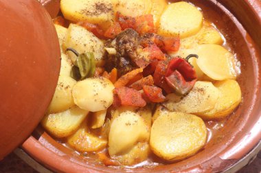 Tajine Yakın çekim, Geleneksel Fas Yemekleri