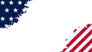 4 Temmuz, Amerika 'nın Bağımsızlık Günü. Beyaz arka plan ve yıldızlarla dolu Amerikan Bağımsızlık Günü. Amerika Birleşik Devletleri bayrağı.