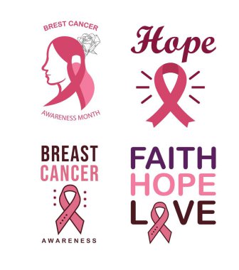 Göğüs kanseri farkındalığı kurdelesi. Meme kanseri Farkındalığı Ay Umudu, İnanç, Aşk ve Destek Kurdeleleri