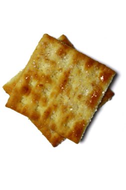 Beyaz arka plan üzerinde izole bisküvi yığını.