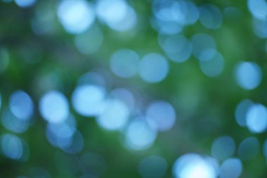 Yumuşak ve rüya gibi bokeh ışıkları ve bulanık yeşil bir zemin Huzurlu bir sahne yaratıyor.