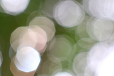 Bokeh ışıkları ve yeşil tonlarıyla yumuşak soyut bir arkaplan