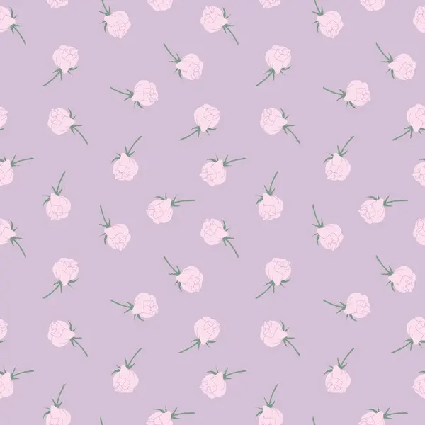 Pembe Güller. Vektör Gül Çiçeği Kusursuz Desen. Çiçekler ve Yapraklar. Klasik çiçek arkaplanı. Eski püskü duvar kağıdı..