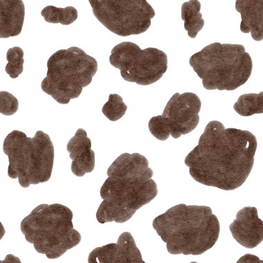 Beyaz arka planda soyut beyaz ve kahverengi inek lekeleri. Kusursuz desen arkaplanı.