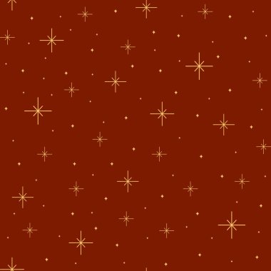 Koyu kırmızı arka planda parlak sarı yıldızların olduğu kusursuz bir desen. Bu canlı ve çarpıcı tasarım enerji ve heyecan ekler, şenlikli, eğlenceli veya dinamik yaratıcı projeler için mükemmel.