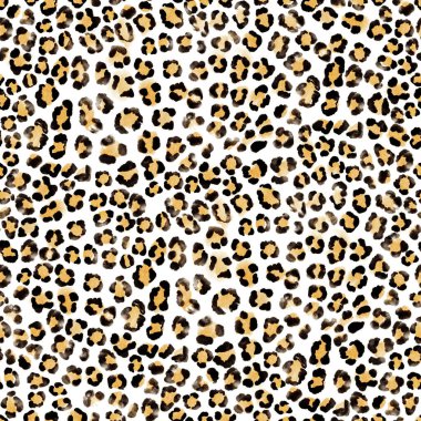 Moda ve tasarım uygulamaları için beyaz arka planda koyu siyah ve altın noktalar gösteren leopar deseni