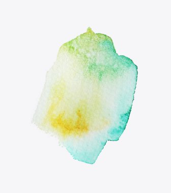 Renkli bir suluboya sıçraması, yeşil, sarı ve mavi karışımın yumuşak eğimlerine sahiptir. Sanatsal tasarım, akıcılığı ve yaratıcılığı minimalist bir tarzda vurgular..